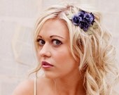 Hydrangea bridal hair clip - bridesmaid hair accessory - Wedding Hair Accessories - vintage wedding - purple hair piece -