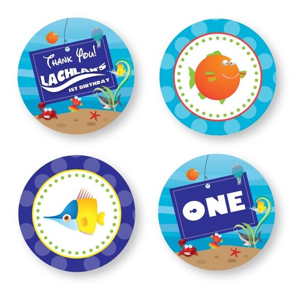 Under the Sea - Customized DIY You Print Favor Tags, Cupcake Toppers, Decorative Circles Il_570xn
