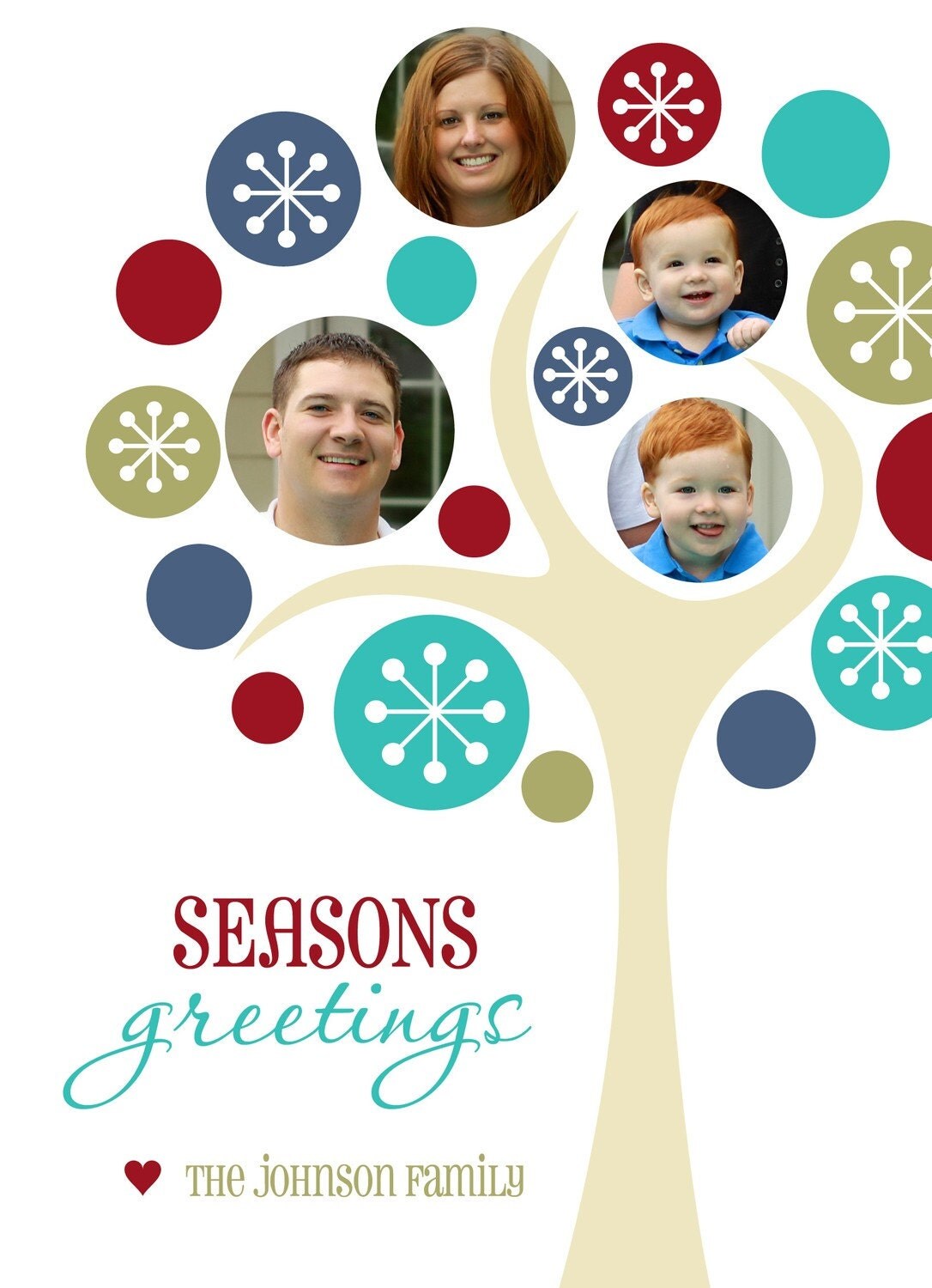 Modern Family Tree - Custom Photo Christmas New Years Card Il_570xn