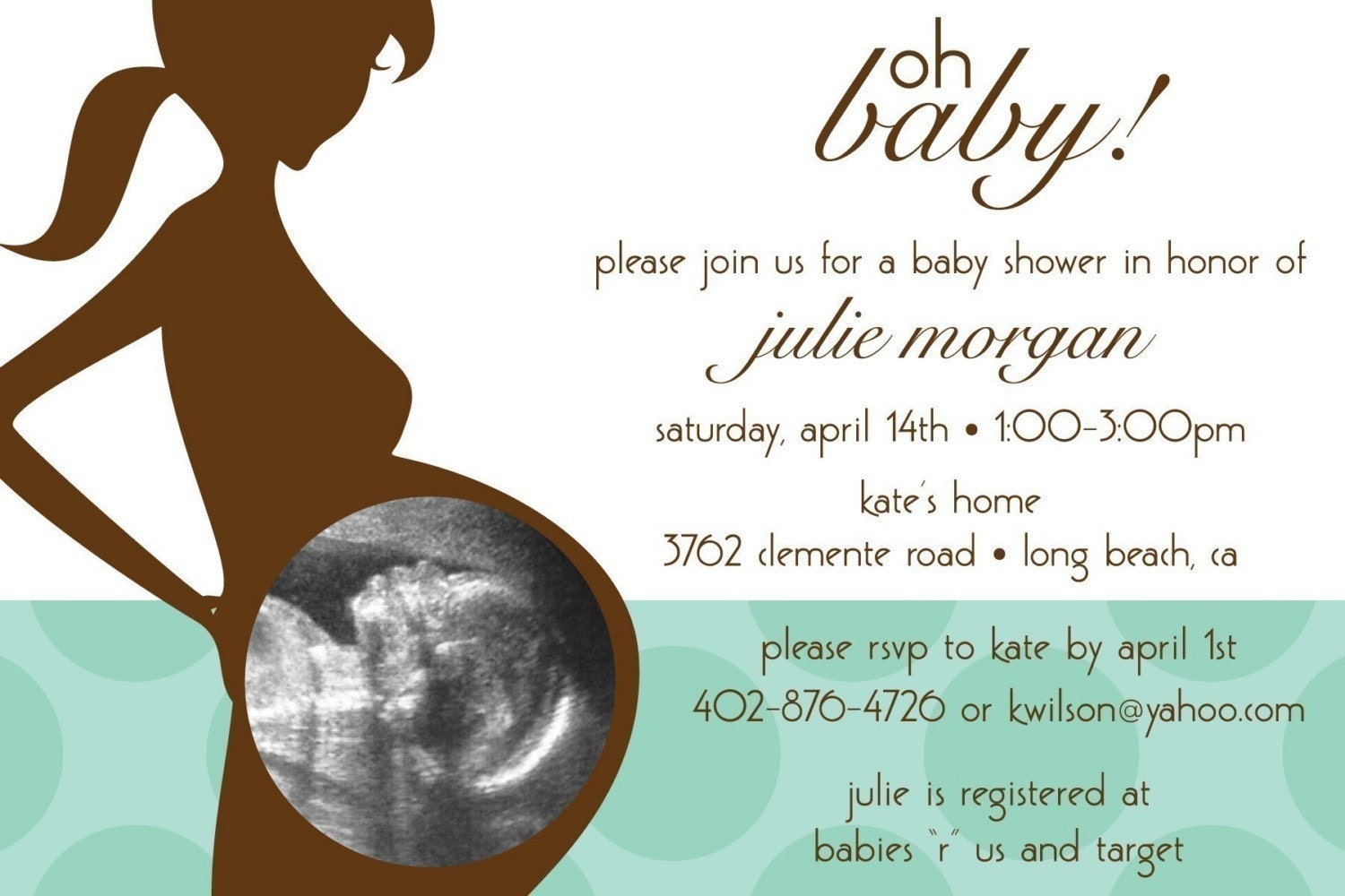 Oh Baby Ultrasound Photo - Custom Baby Shower Invitation, boy, girl, neutral designs Il_570xn