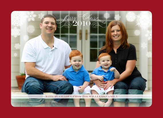 Frosted Frame - Custom Photo Christmas Holiday New Years Card Il_570xn