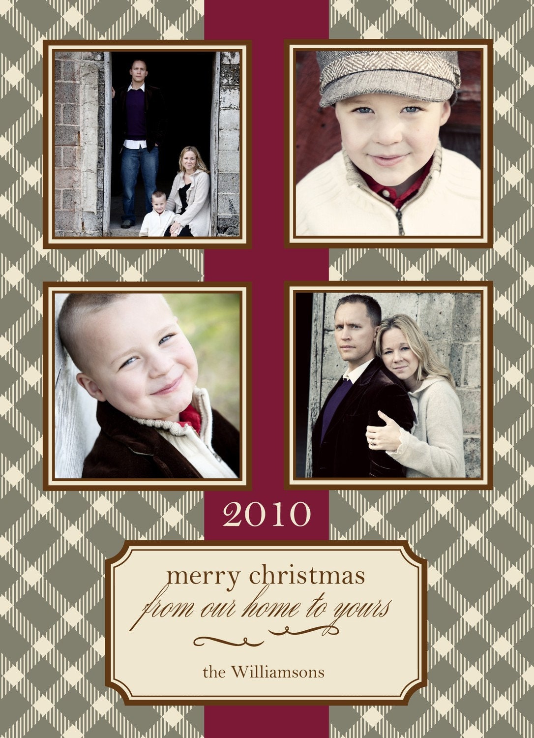 Winter Plaid - Custom Photo Christmas New Years Holiday Card Il_570xn