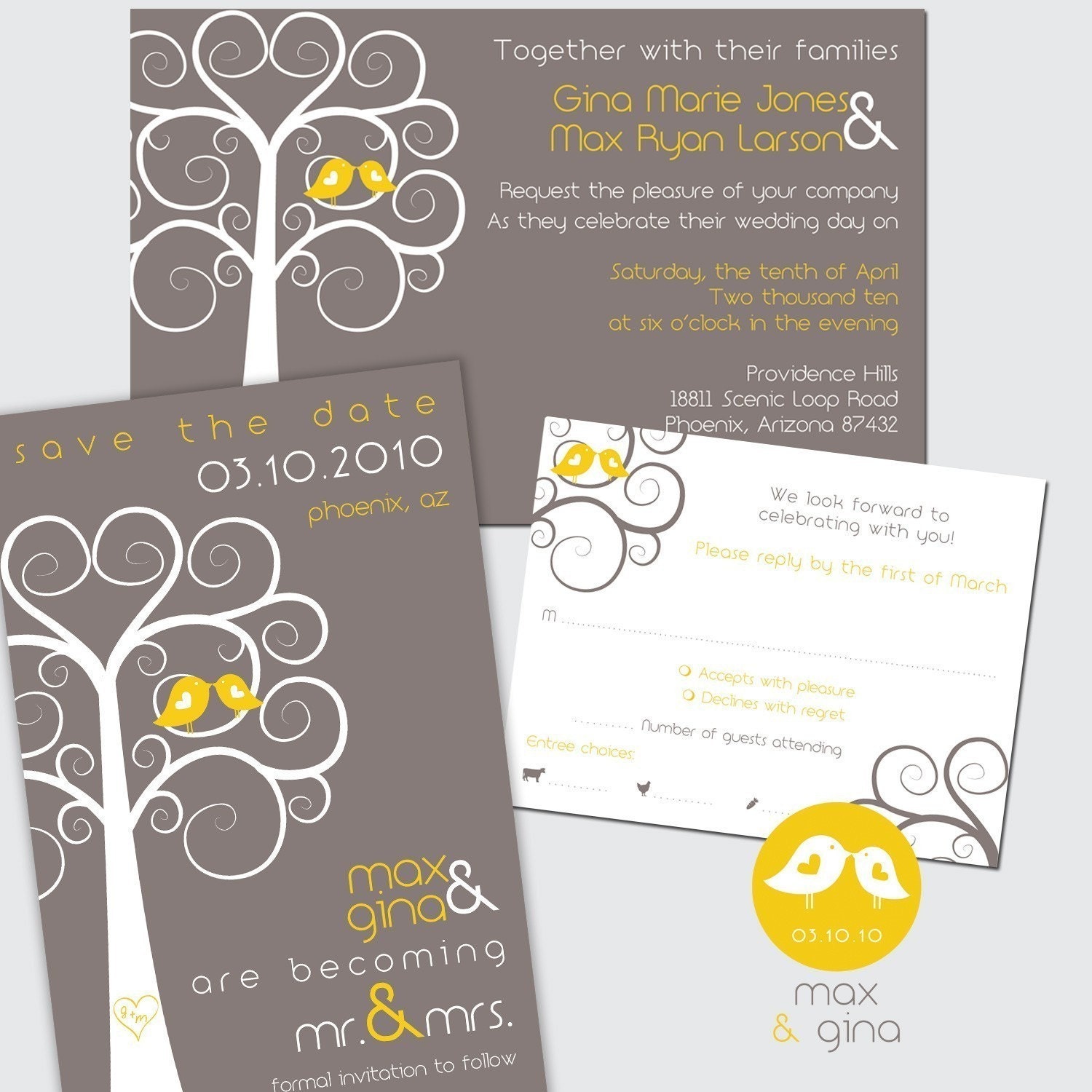 Swirly Tree Wedding Invitation - SAMPLE SET Il_570xn