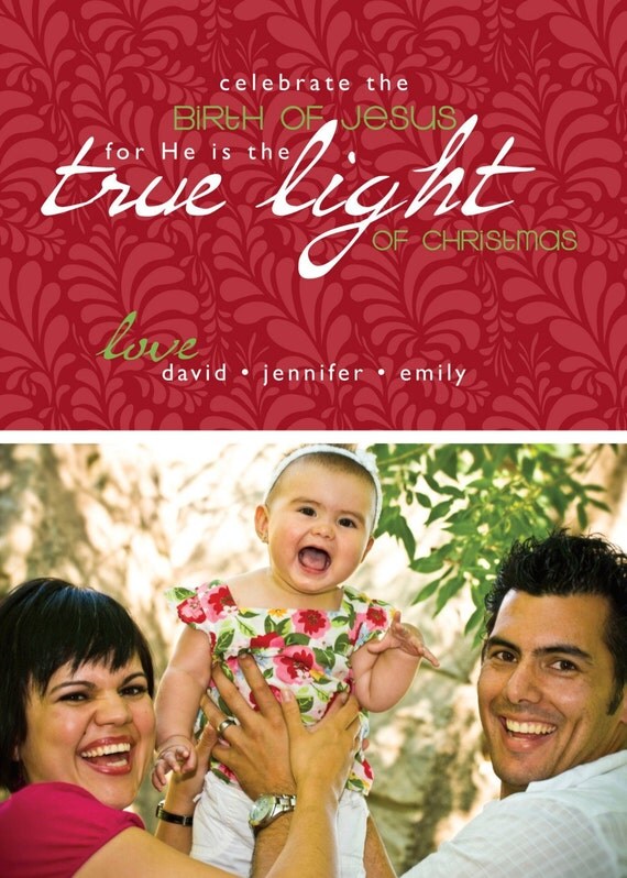 Elegant True Light - Custom Photo Christmas New Years Card Il_570xn