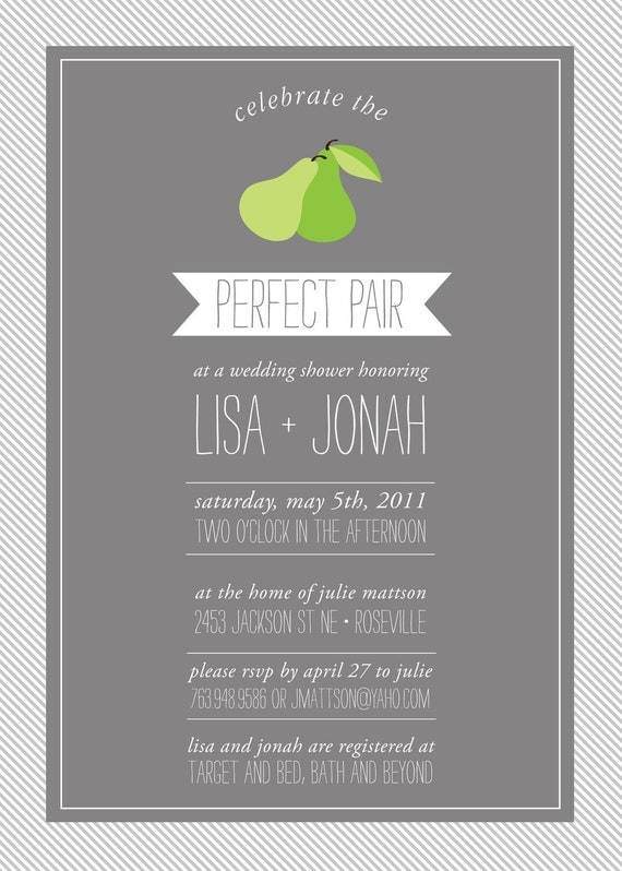 Perfect Pair - Custom Couples Shower Invitation Bridal Shower Il_570xn