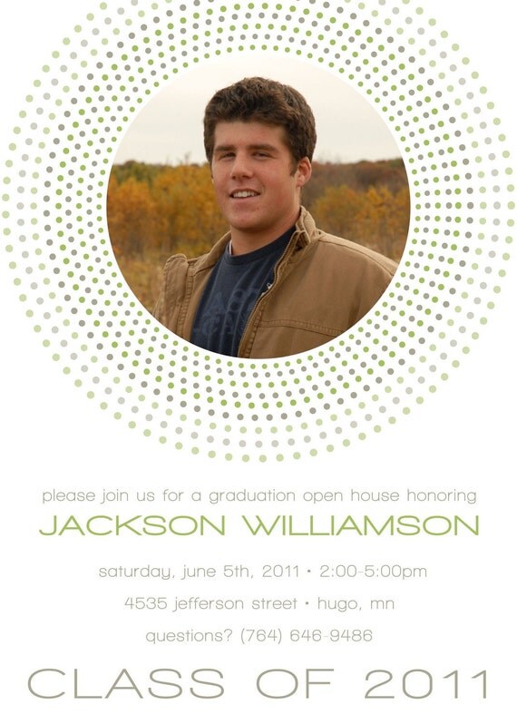 Radiating Circle - Custom DIGITAL Photo Graduation Announcement Open House Invitation Il_570xn