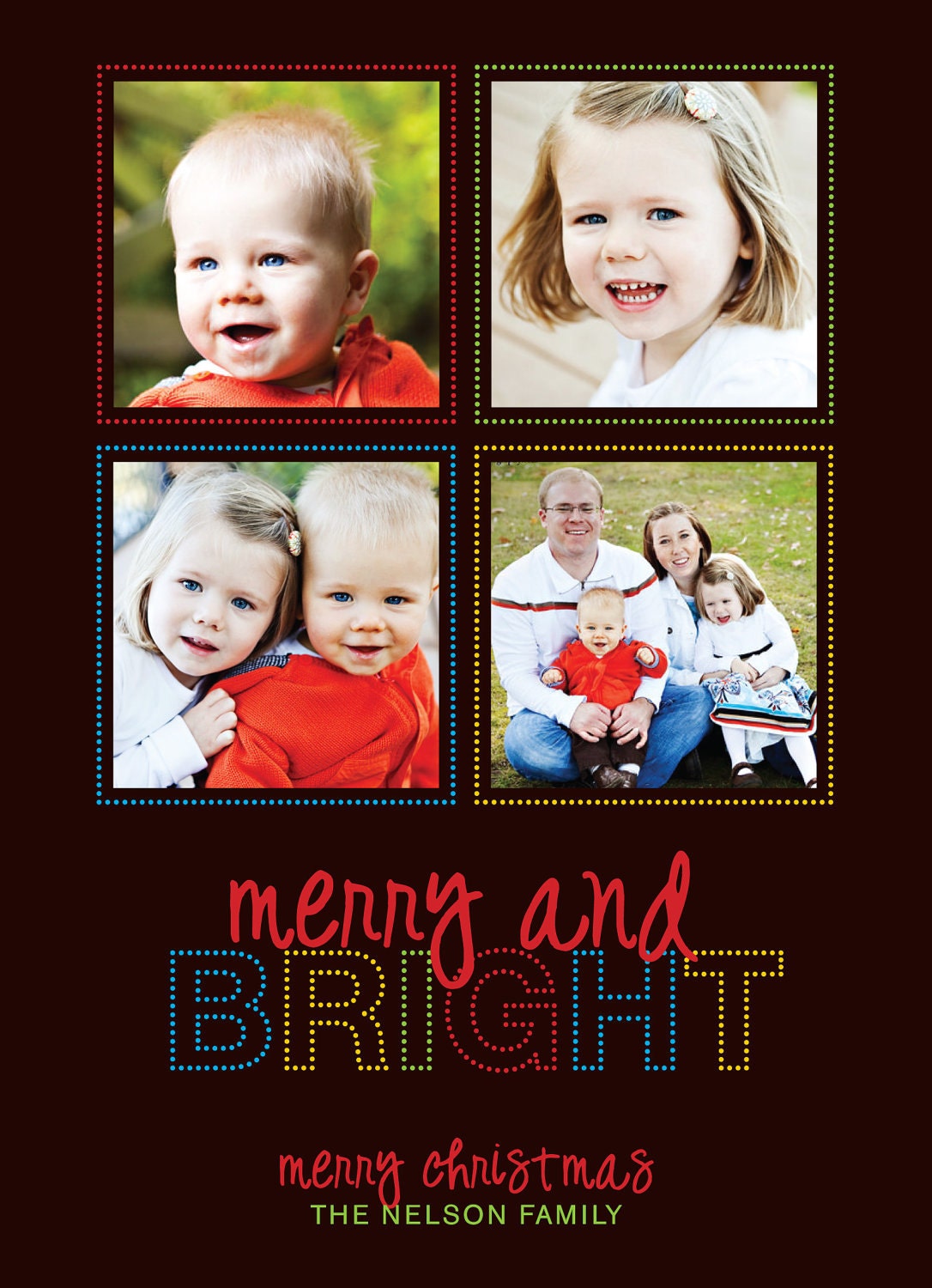 Bright Lights - DIGITAL Custom Christmas Holiday Photo Card Il_570xn