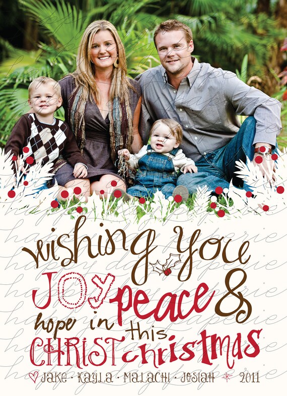 Handmade Christmas - Custom Photo Christmas Holiday New Years Card Il_570xn