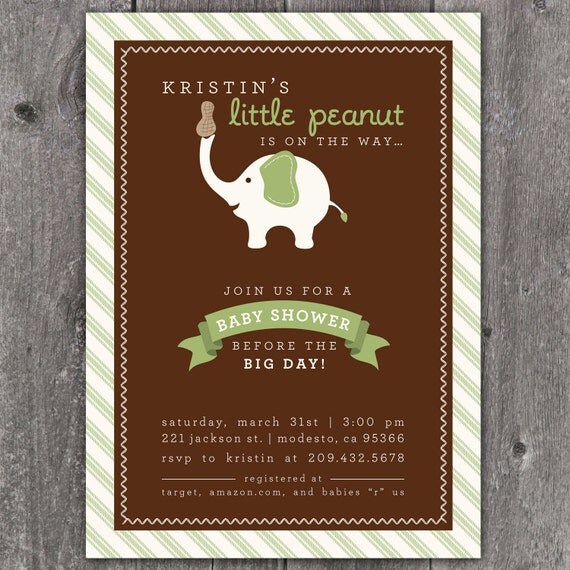 Little Peanut - Custom Baby Shower Invitation Il_570xn