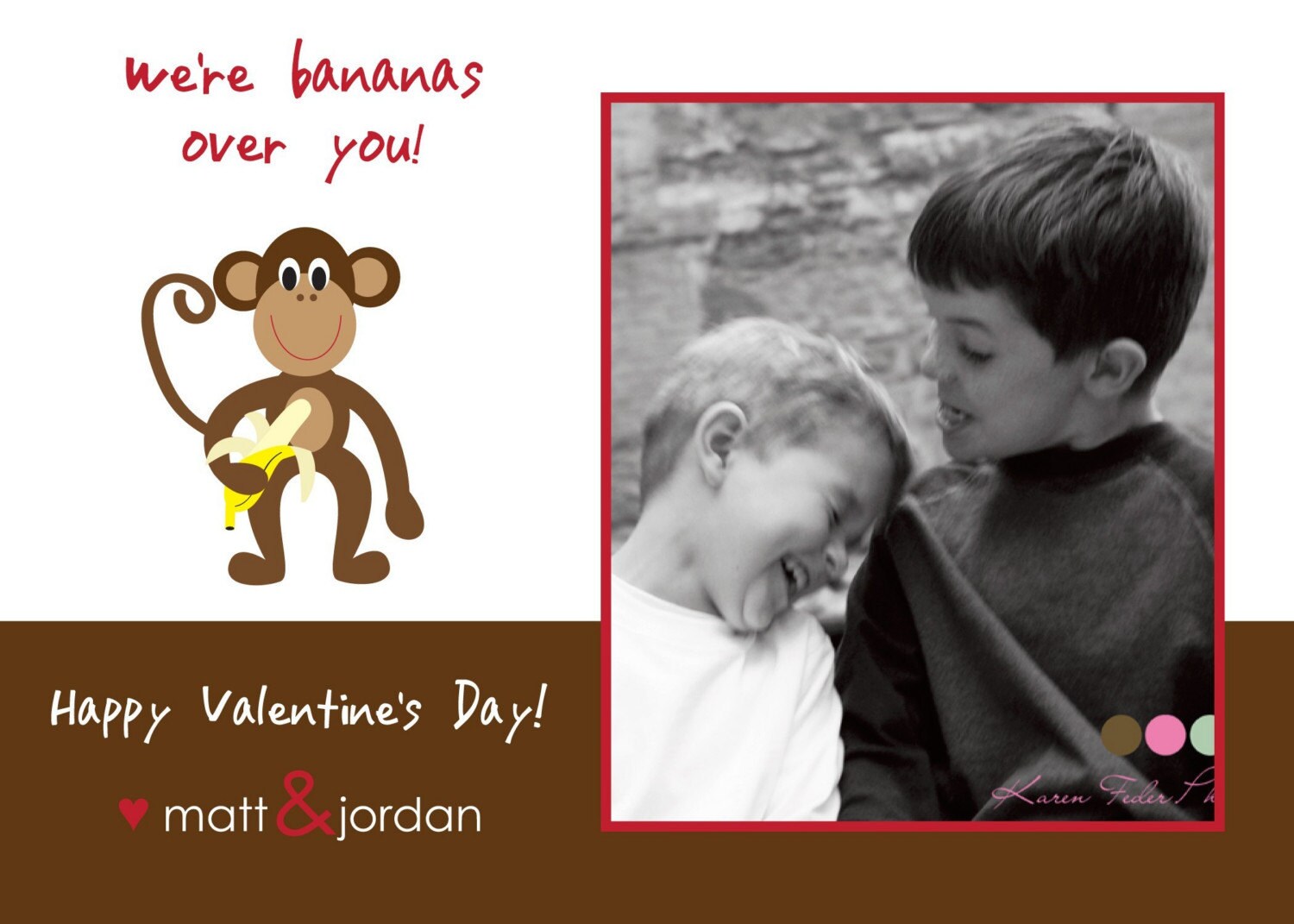 Bananas Over You - Custom Photo Valentines Card Il_570xn