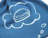 Organic knot baby Hat, Burger Baby Thought, hand screen printed