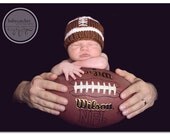 Baby Football Hat Beanie                    Newborn Baby Photo Prop         Designed and Made by me