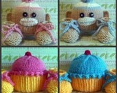 Lil Baby Girl or Baby Boy Sock Monkey  Hat Beanie And Booties Set or Lil Baby Girl Or Baby Boy Cupcake Hat Beanie And Booties Set