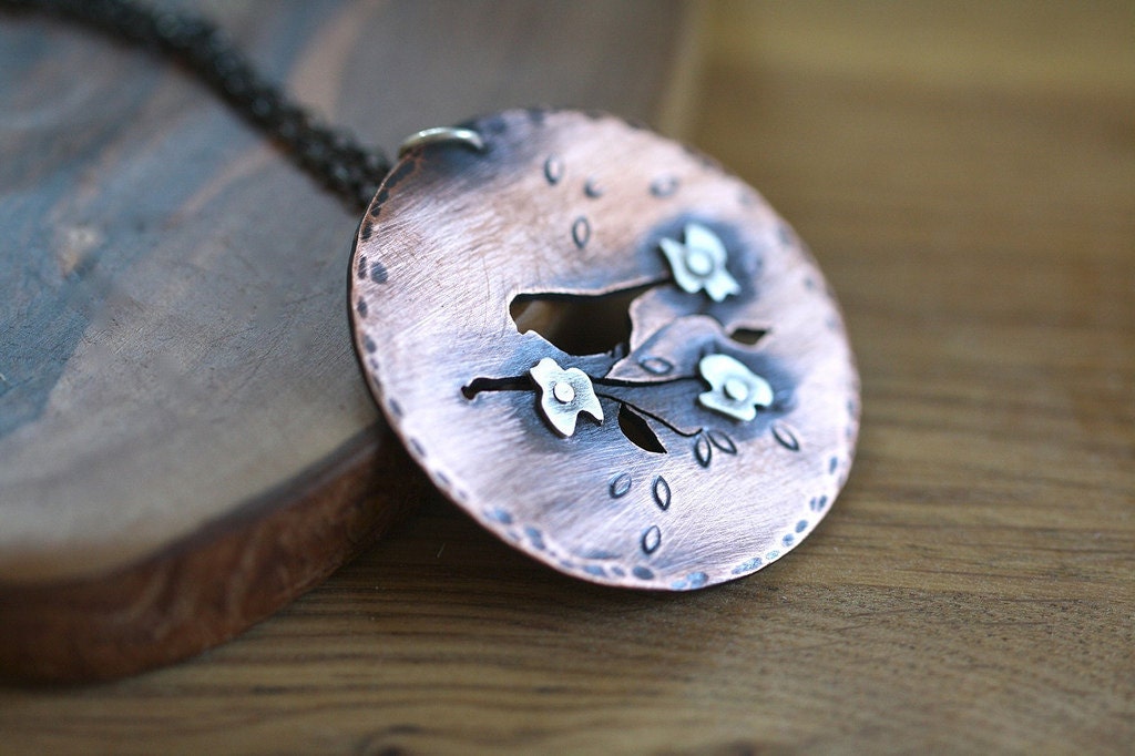 Copper and silver necklace