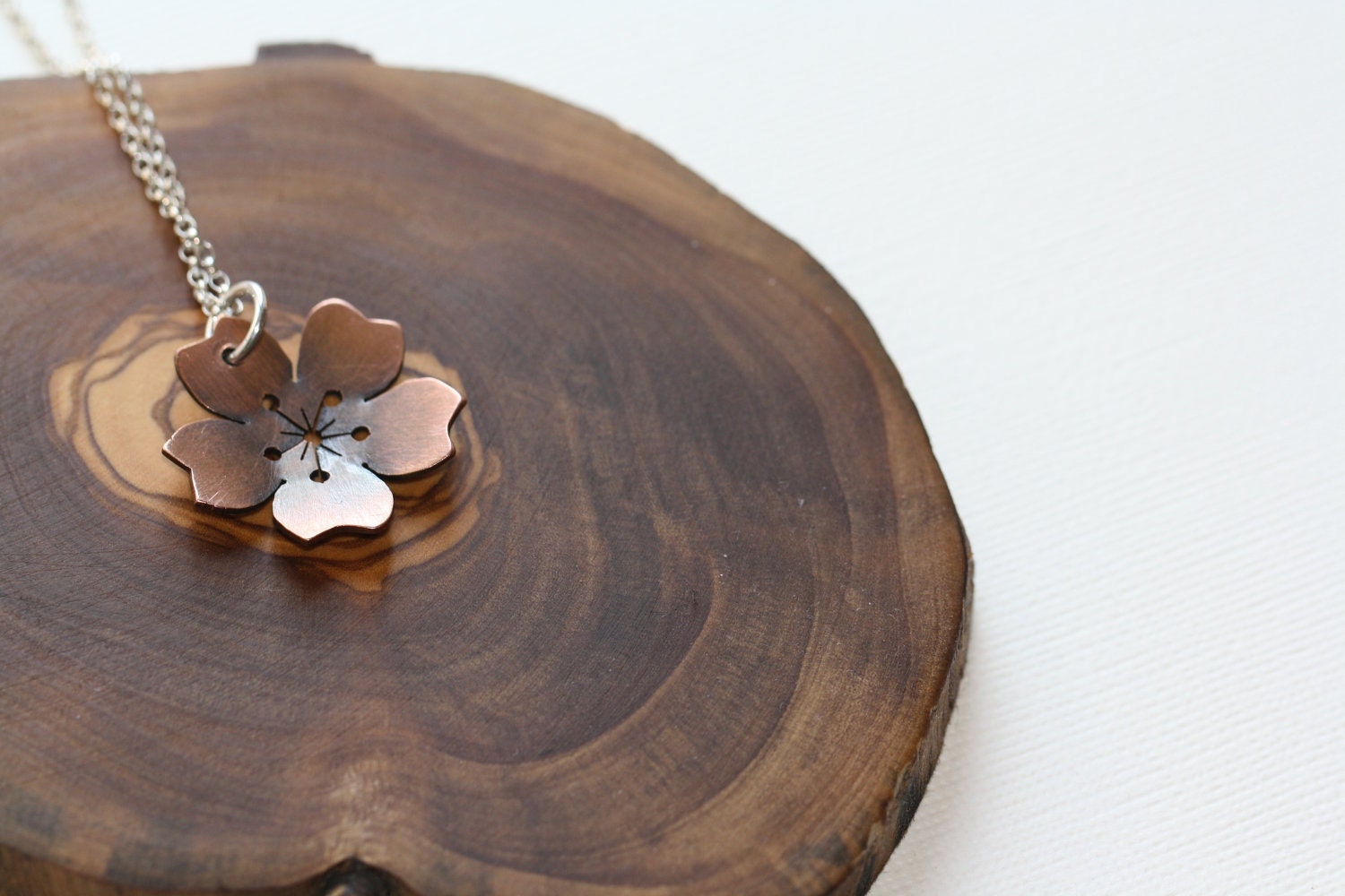 Large Cherry Blossom necklace in copper