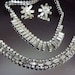 Vintage Rhinestone Set Necklace Bracelet Earrings 1950s Wedding Bridal Jewelry