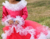 Red and White Tulle Santa Dress for little Girl ORDER NOW