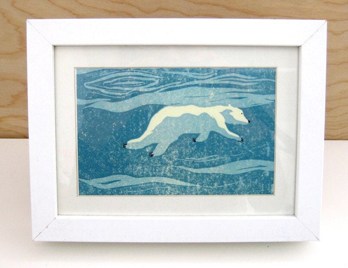 Polar bear swimming