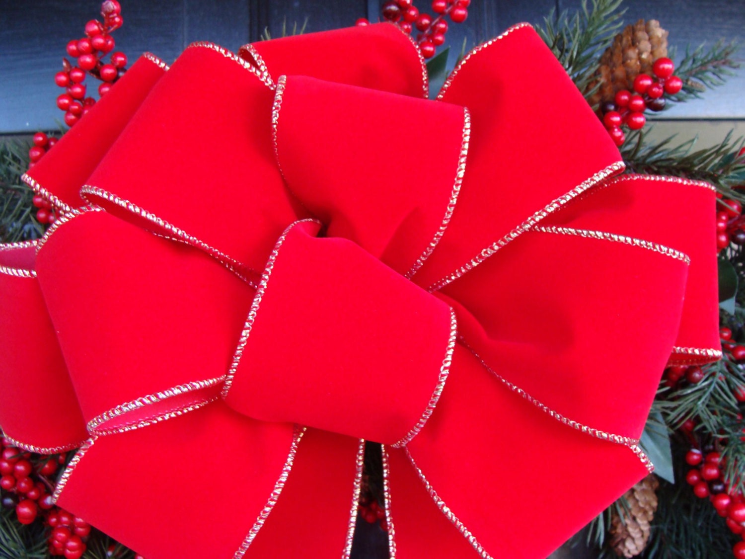 10 Christmas Bows for Outdoor Decorations Bulk by ElegantWreath