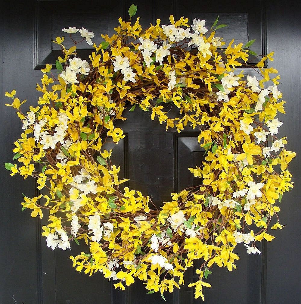 Year Round Wreath- Spring Forsythia Wreath- Forsythia Spring Wreath-Door Wreath