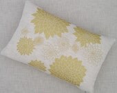 Gold Pillow - Metallic Gold Throw Pillow - Hand Printed Dahlia