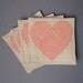 Valentine Coasters - Set of 4 - Linen and Wool - Red Herringbone Hearts
