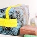 Make Up Bag Toiletry Case Cosmetic Kit Blue Lace Oilcloth Medium