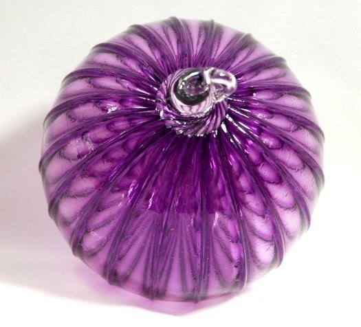 Hand blown glass ornament - Purple