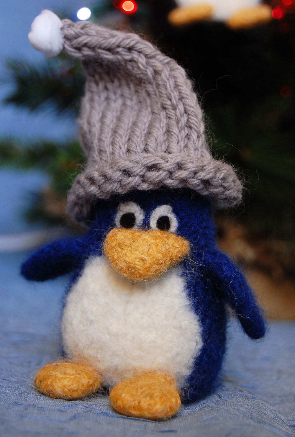 Blue Mini Penguin knit and felted stuffed animal by ...