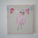Pink Bird  Painting  Dollhouse 1 Inch Scale Handpainted
