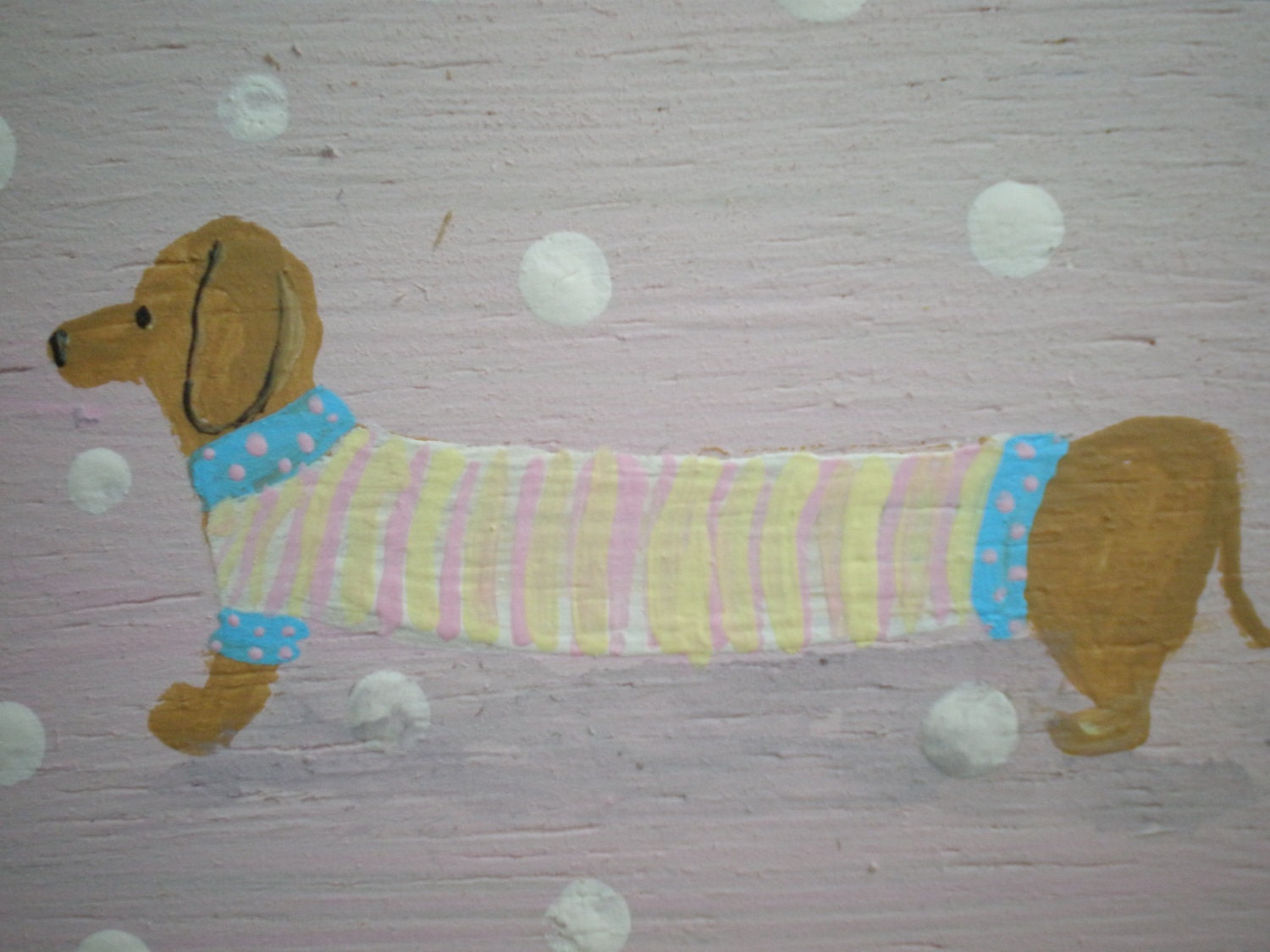 Dachshund Weiner Dog Painting  Dollhouse 1 Inch Scale Handpainted