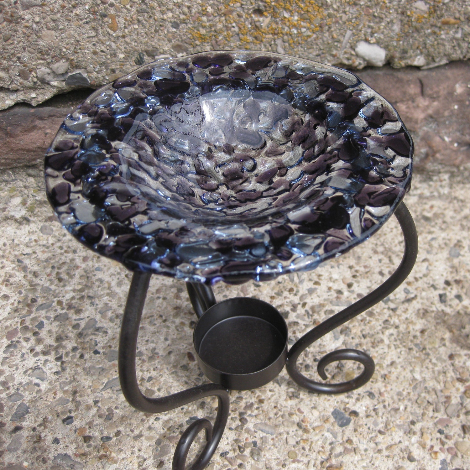 Purple Sapphire Fused Glass Tart Burner