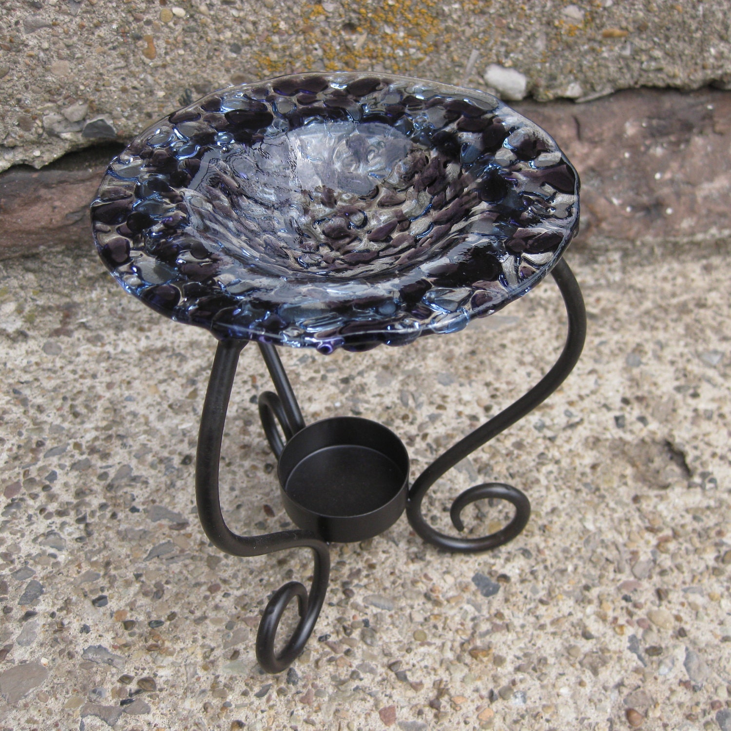 Purple Sapphire Fused Glass Tart Burner