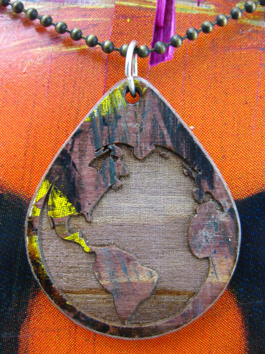 Reclaimed Skateboard Necklace