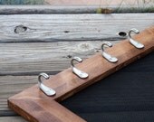 CUSTOM. WALLFLOWER FRAME. Earring Holder. Jewelry Holder with 5 Hooks. Handmade wooden frame (size large)