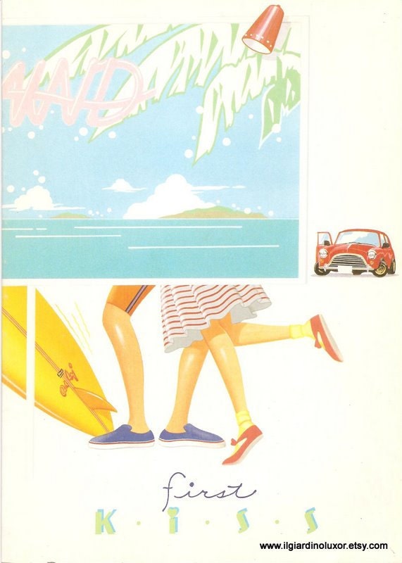Rare 80s Vintage First Kiss notebook Japan