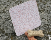 Signature Lab Approved Orange Poppy Dog Pattern - Letterpress Coaster Set (8 per package)