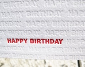 Letterpress Birthday Card - Modern Design w/ Blind Impression