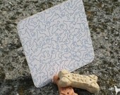 Signature Lab Approved Ocean Blue Dog Pattern - Letterpress Coaster Set (8 per package)