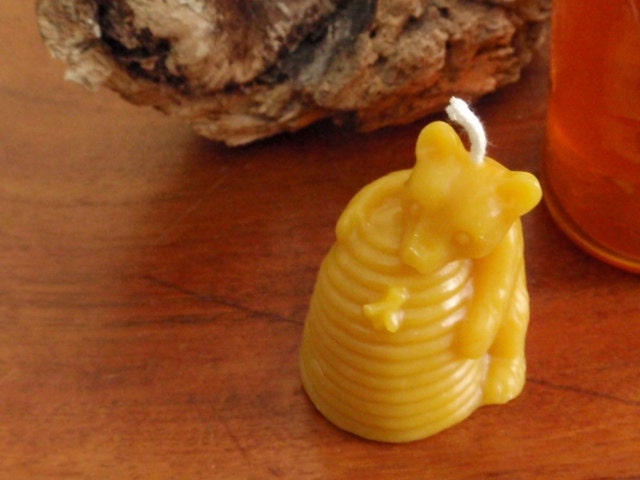 honey bear beeswax candle (set - 2) / farmhouse, rustic decor/  father's day gift