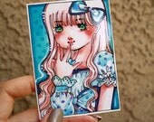 ACEO. Blueberry Lolita. Cute Kawaii Anime Manga