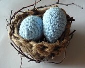Spring Nest with Blue Eggs - crochet