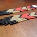 beaded tribal native style chevron long fringe earrings