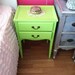 vintage chic nightstand table sewing side end lime green shabby painted cottage prairie antique