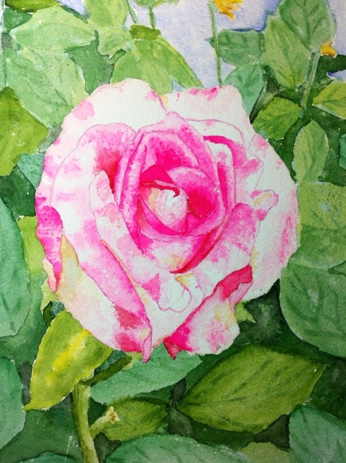 Birthday Rose  Greeting Cards by Nan Henke 4 1/4 x 5 1/2 inch (a set of 4) Blank