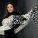 SPECIAL SALE Unique Ivory Mohair Shawl, Scarf with Lace - Express Delivery
