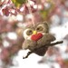 Needle Felted Owl Ornament - Valentine Heart