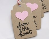 From the Heart Tags - Set of 8 - Wedding Favor Tags Bridal Shower Baby Shower Il_170x135