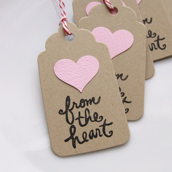 From the Heart Tags - Set of 8 - Wedding Favor Tags Bridal Shower Baby Shower Il_570xn