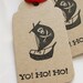 Pirate Party Tags Yo Ho Ho Pirate Ship - Set of 6 - Pirate Birthday Party Favor Tags
